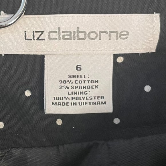 Liz Claiborne belted pencil skirt black mini dot - Picture 4 of 5